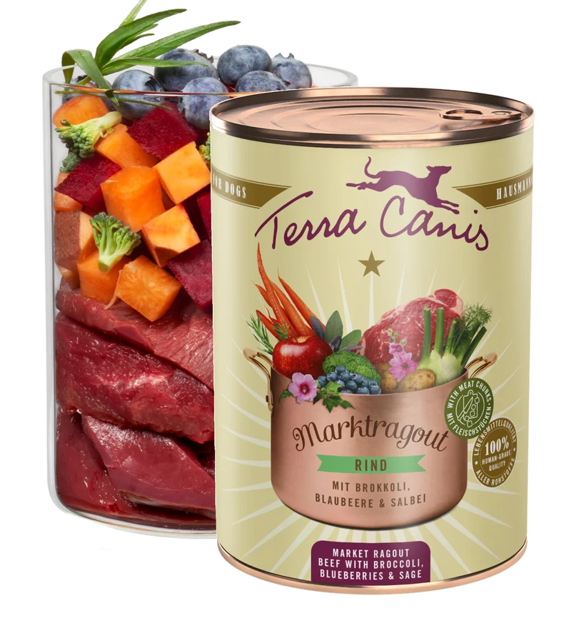 TERRA CANIS MARKTRAGOUT - Buey con brócoli, arándanos azules y salvia, sin cereales