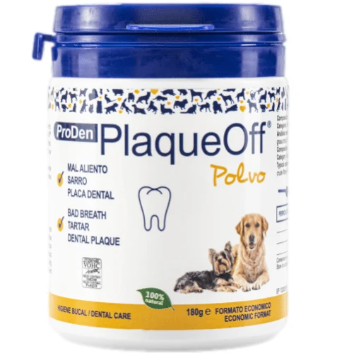 Plaque Off | Polvo para mal aliento, sarro y placa para perros y gatos | 180g