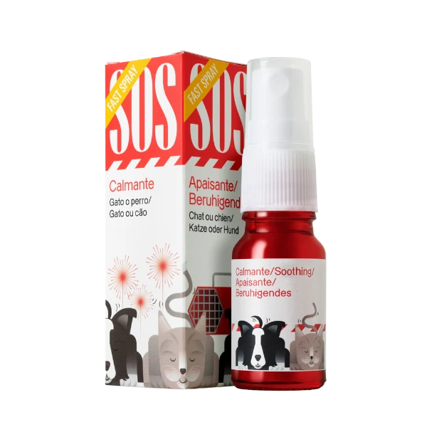 SOS Spray calmante natural para perros y gatos 3% | Tranquilizante a base de CBD 3%