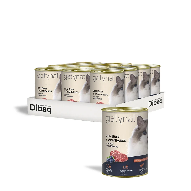 Gatynat Buey Y Arándanos, 400g X 12 Latas