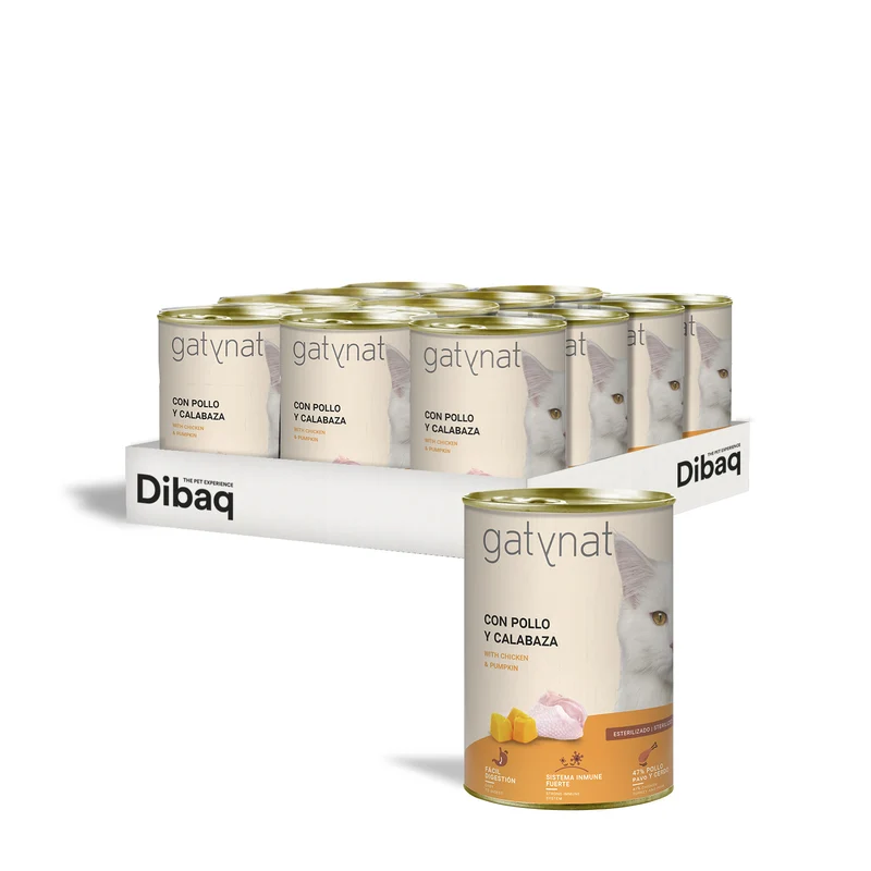 Gatynat Pollo Y Calabaza, 400g X 12 Latas