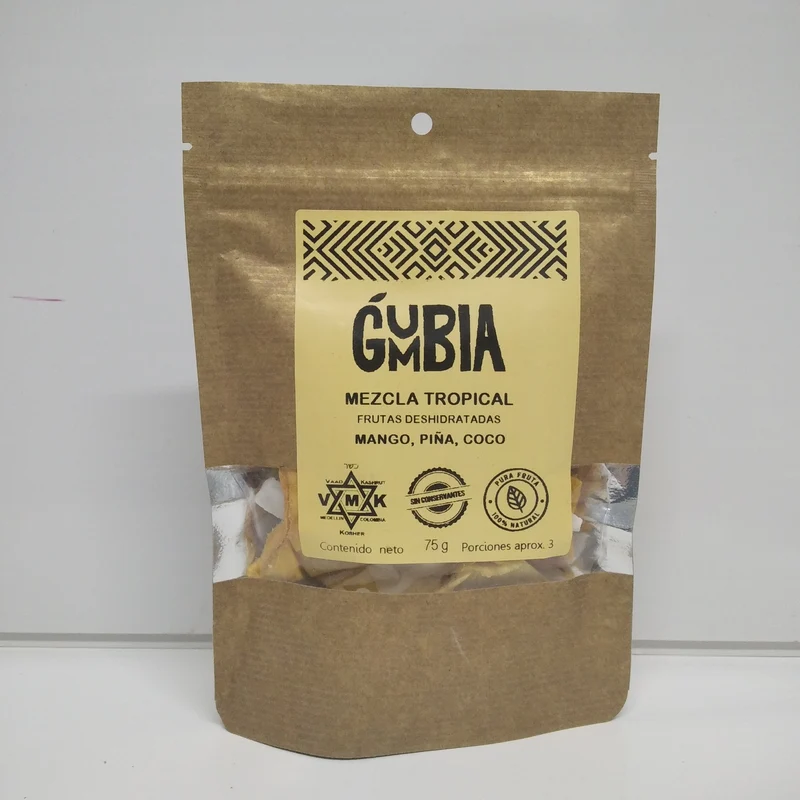 Frutas deshidratadas Mezcla Tropical De Mango. Papaya Y Uva 75G