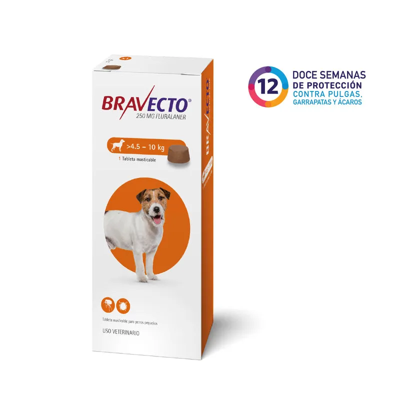 Bravecto 12 semanas (4.5 A 10 KG) Antipulgas y garrapatas