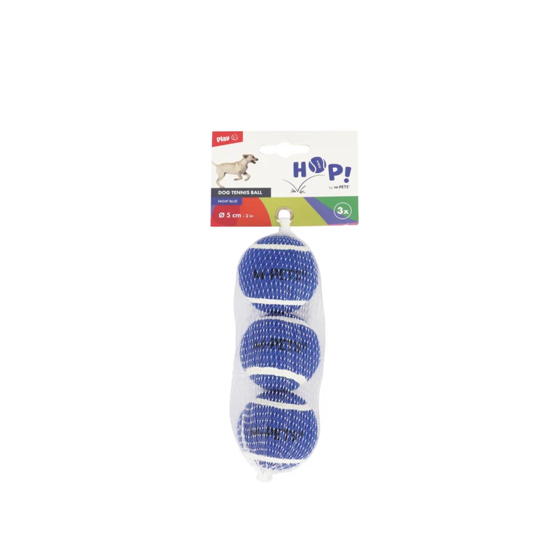 Set de 3 Pelotas de Tenis HOP Azul para Perro – Alto Rebote | M-PETS®