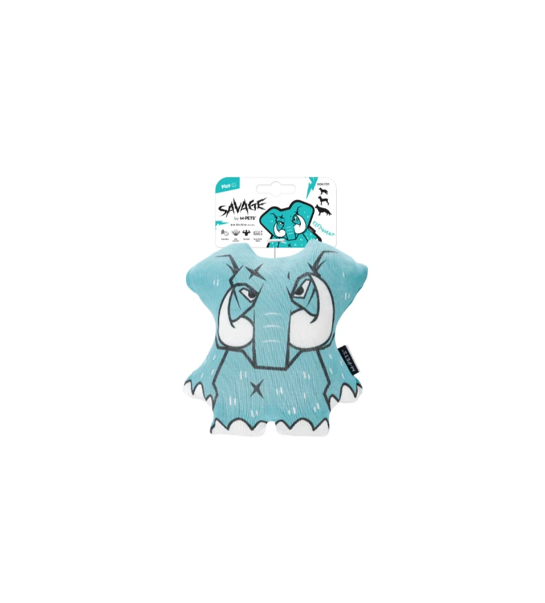 Peluche Resistente SAVAGE Elephant (Elefante) para Perro – Tela Extra Resistente | M-PETS®