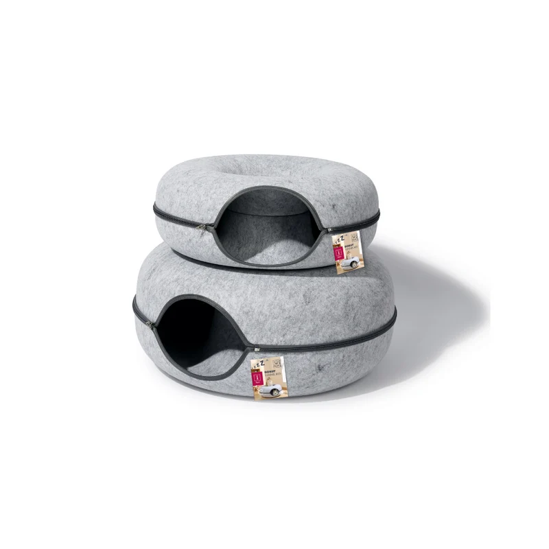 Cama Túnel DONUT 2 en 1 para Mascotas – Fieltro con Cierre Convertible | M-PETS®
