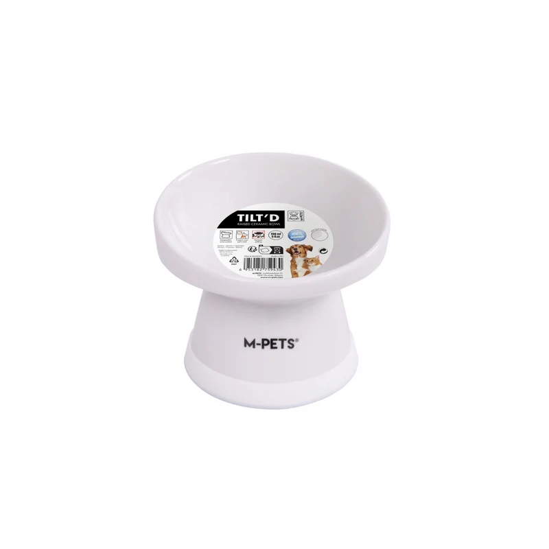 Plato Cerámico Inclinado TILT'D Ergonómico para Perros y Gatos – Antideslizante | M-PETS®