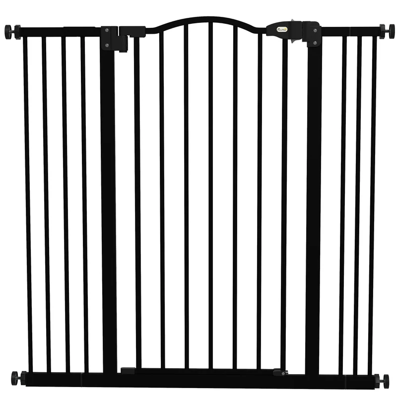Pawhut Barrera Para Perros Con Ancho Ajustable 74-100 Cm Negro