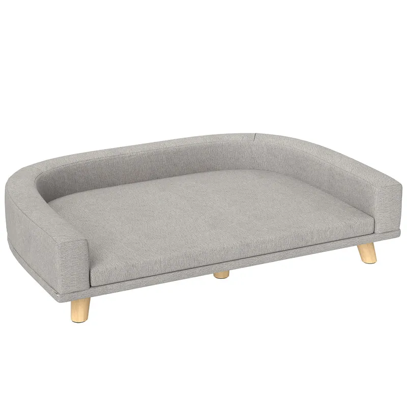 Pawhut Sofá Para Perros Grandes Con Cojín Lavable 98x67x25 Cm Gris Claro