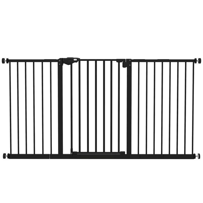 Pawhut Barrera De Seguridad Extensible Para Puertas 74-147,5x76,2 Cm Negro