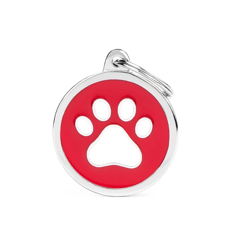 Placa ID en Forma de Círculo c/ Huella para Perros