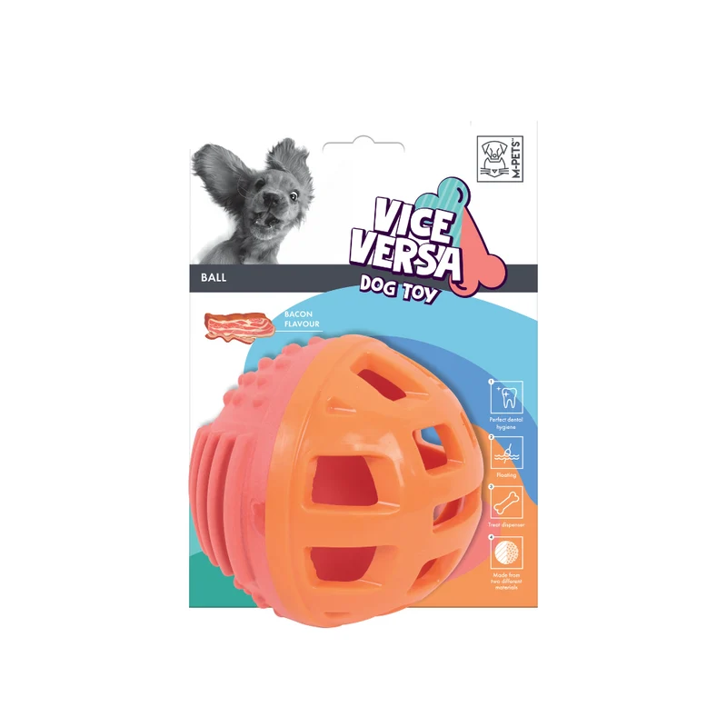Pelota VICE VERSA Bacon Scent (Aroma Tocino) para Perro – Foam con Dispensador y Flotabilidad | M-PETS®