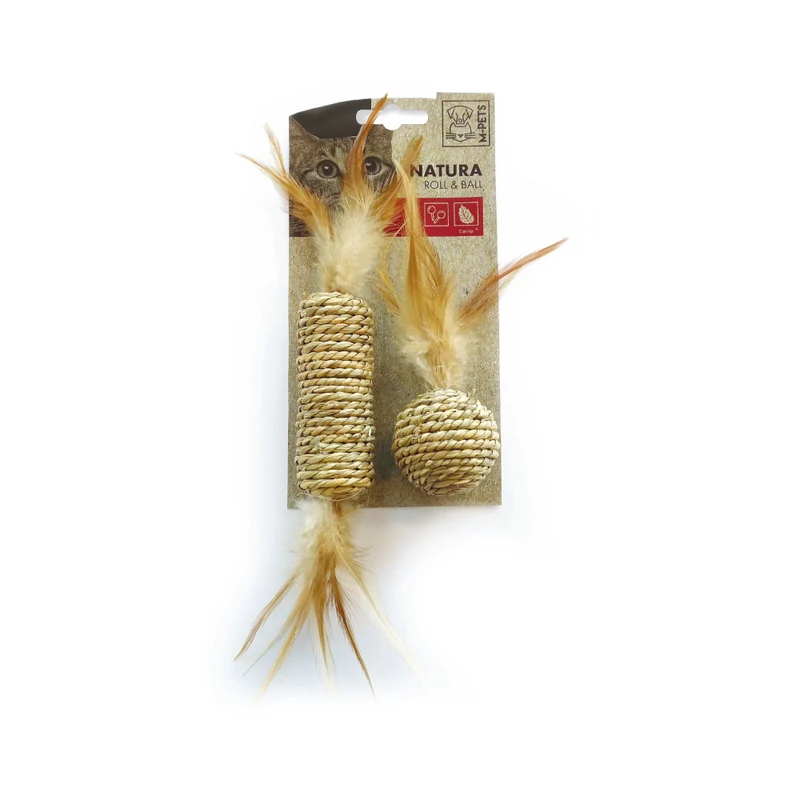 Juguete Natural NATURA Roll & Ball (Rollo y Pelota) para Gato | M-PETS®