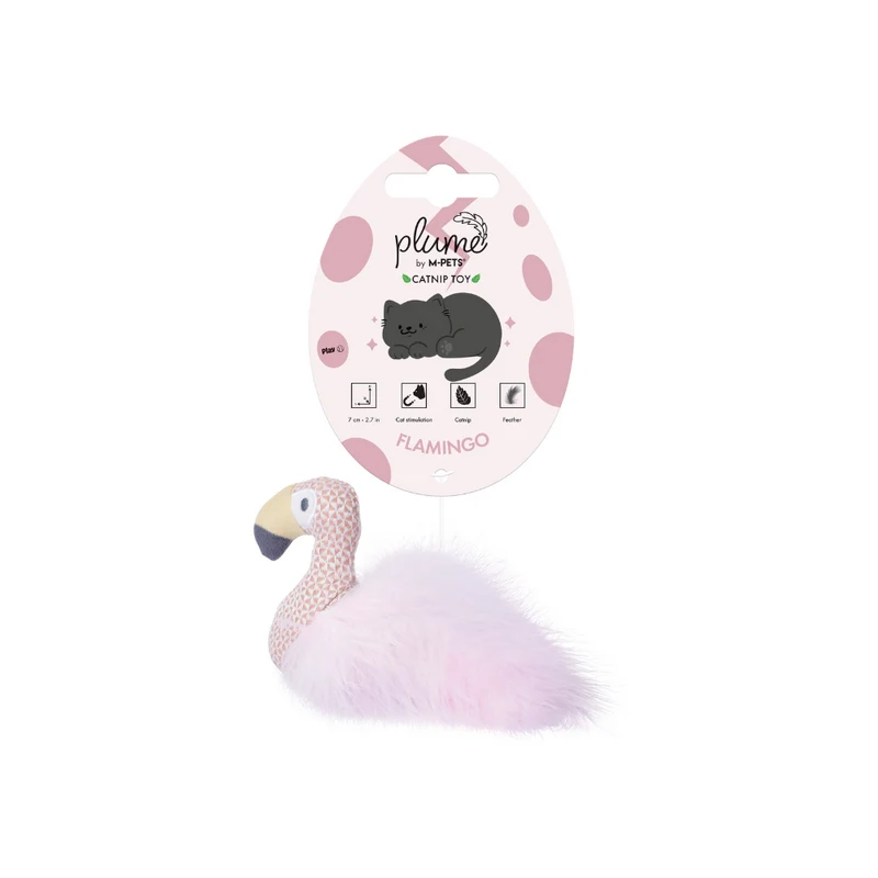 Juguete con Plumas y Catnip PLUME Flamingo (Flamenco) para Gato | M-PETS®