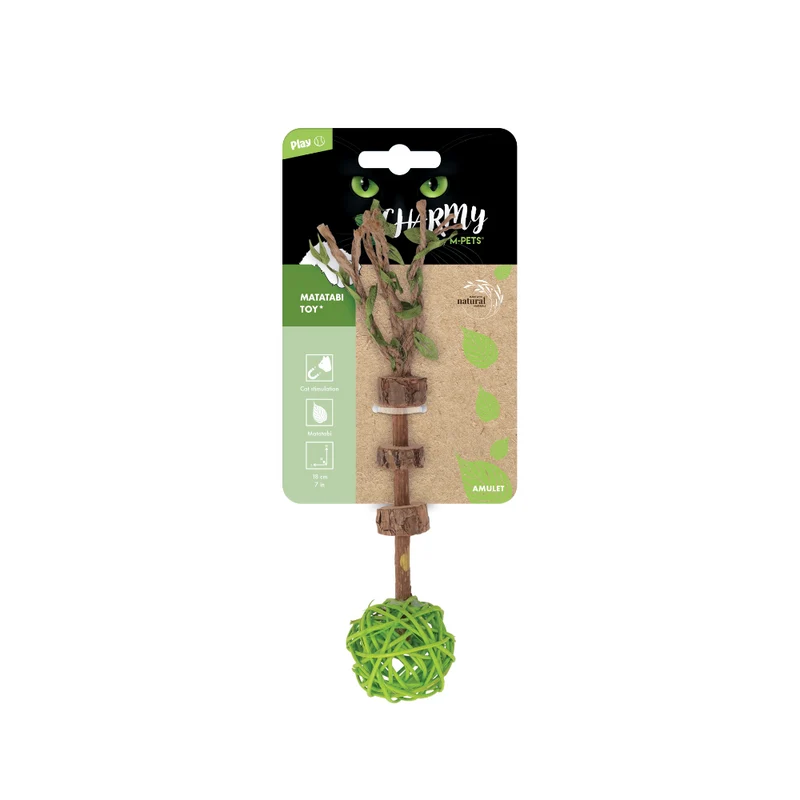 Juguete con Matatabi CHARMY AMULET Verde (Amuleto) para Gato | M-PETS®