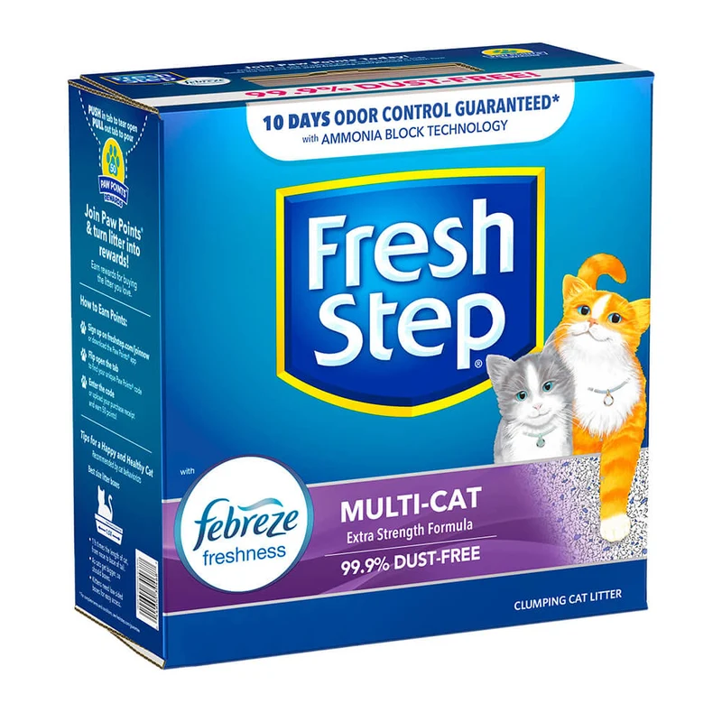 Arena para gato Fresh Step Multi Cat Aglomerante con Febreze 25Lbs