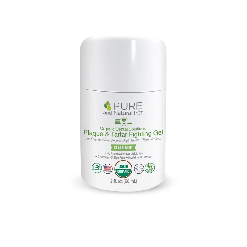 Gel Pasta de Dientes Orgánica Antiplaca y Antisarro con Menta Fresca para Perros - 59 ml | Pure and Natural Pet