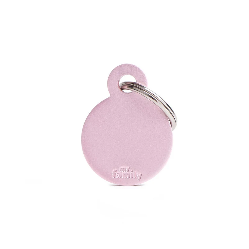 Placa Basic Círculo Pequeño Rosa en Aluminio | MyFamily