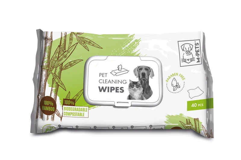 Toallitas Húmedas Ecológicas de Bambú para Perros y Gatos - 40 pzas (15x20 cm) | M-PETS
