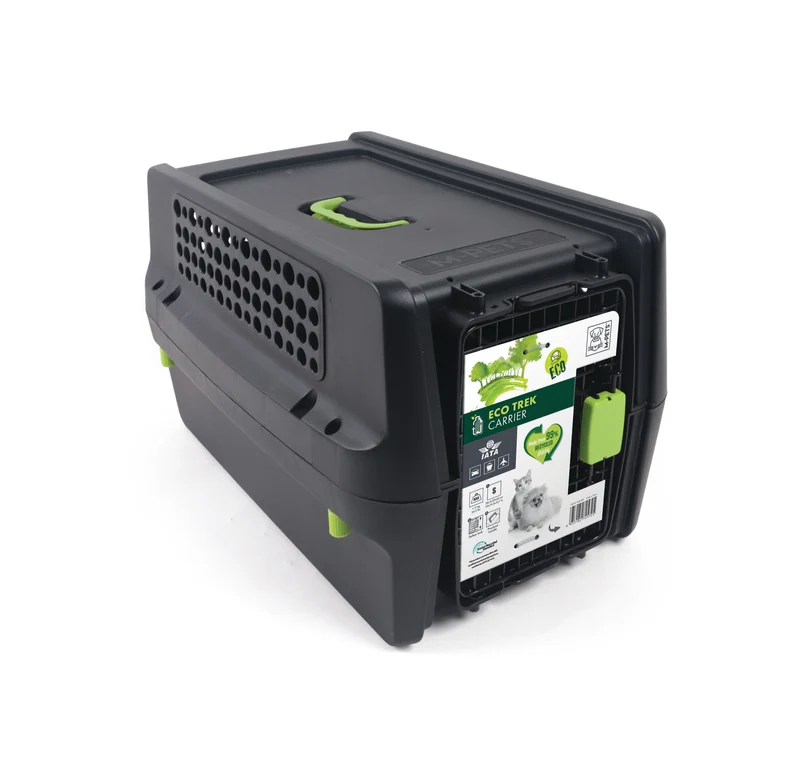 Transportadora ECO TREK para Perros - Negra con Verde (Black & Green) | M-PETS