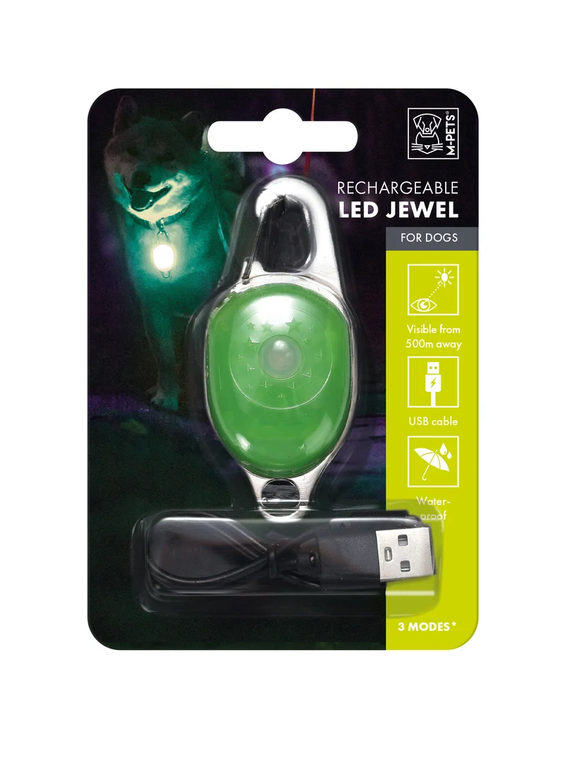 Luz LED con Mosquetón para Perros - Verde (Green) | M-PETS