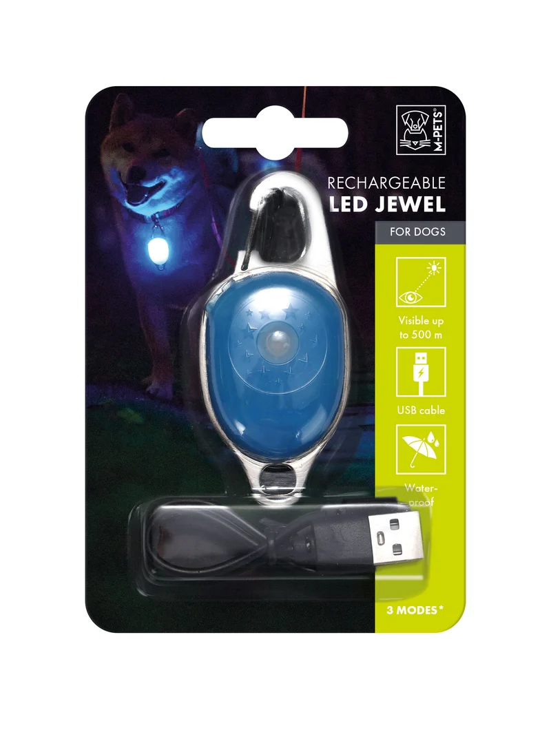 Luz LED con Mosquetón para Perros - Azul (Blue) | M-PETS