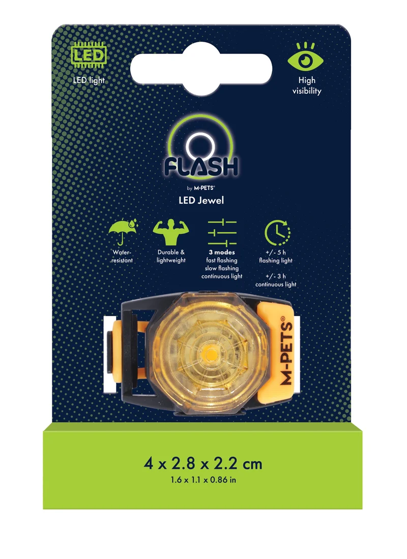 Luz LED de Seguridad FLASH Jewel para Mascotas - Naranja (Orange) | M-PETS