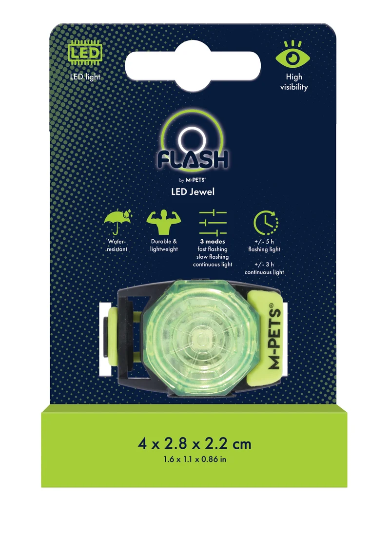 Luz LED de Seguridad FLASH Jewel para Mascotas - Verde (Green) | M-PETS
