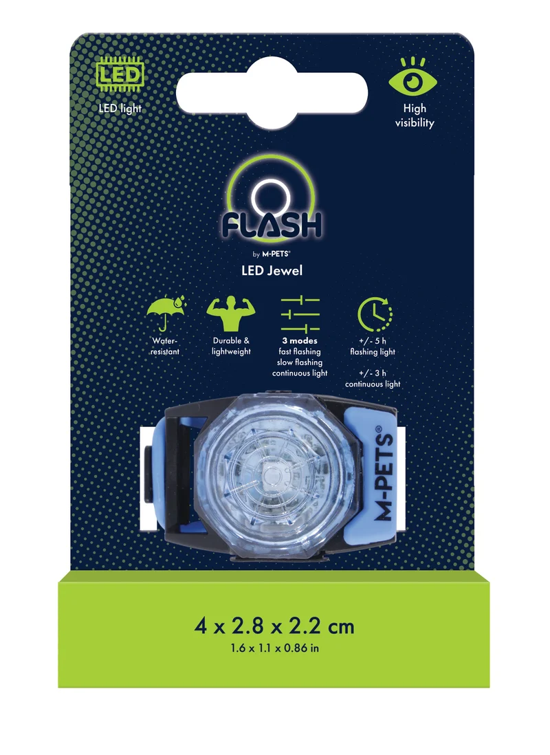 Luz LED de Seguridad FLASH Jewel para Mascotas - Azul (Blue) | M-PETS