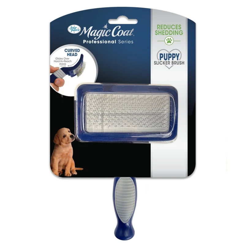 Cepillo Profesional Suave para Cachorros Magic Coat® Puppy Slicker Brush | Cepillo Curvo Antitirones
