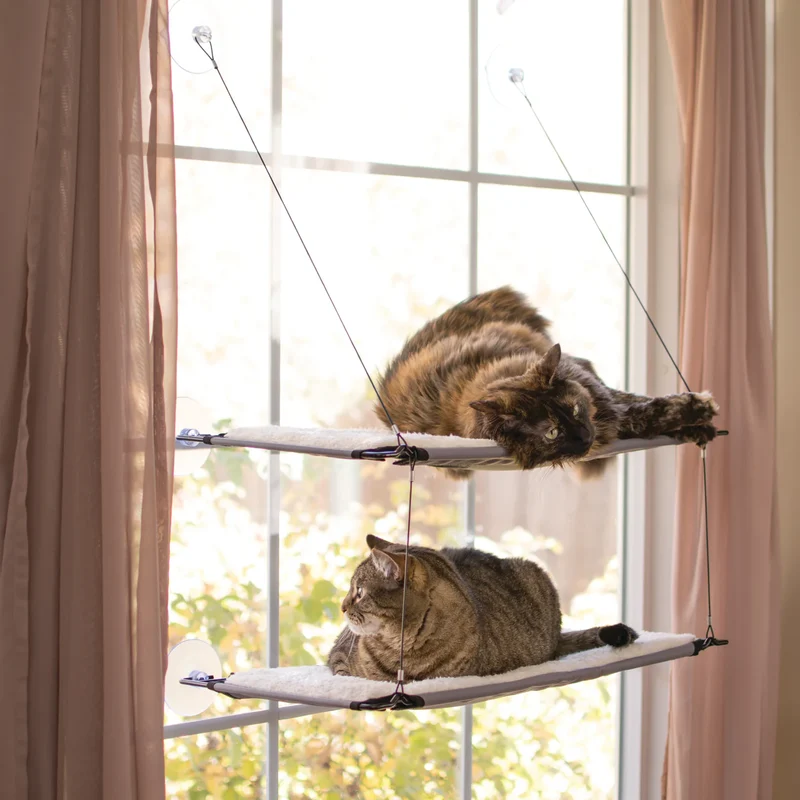 Cama de Ventana Doble para Gato Window Lounger Kitty Sill Double Level - Gris (Gray) | K&H