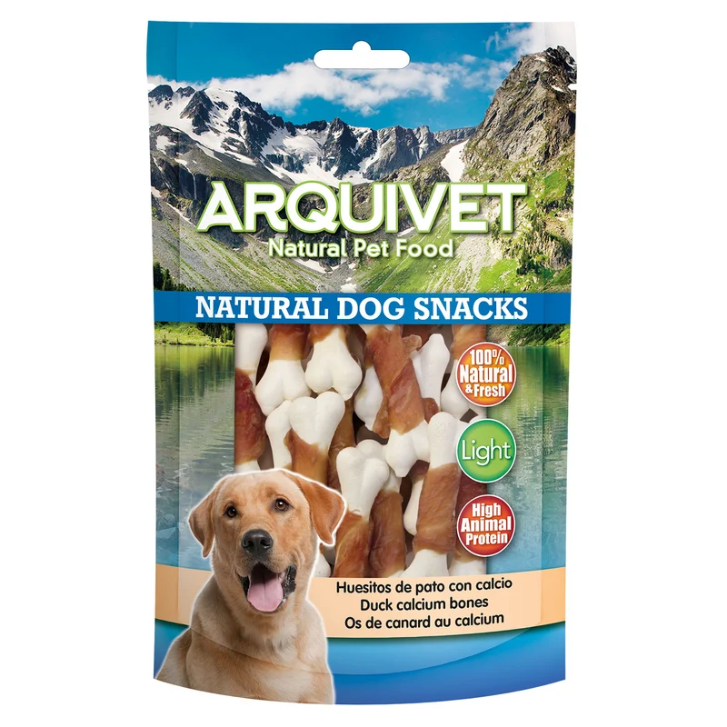Huesitos de pato con calcio 100 g - Snacks naturales, chuches, golosinas, premios y recompensas para perros