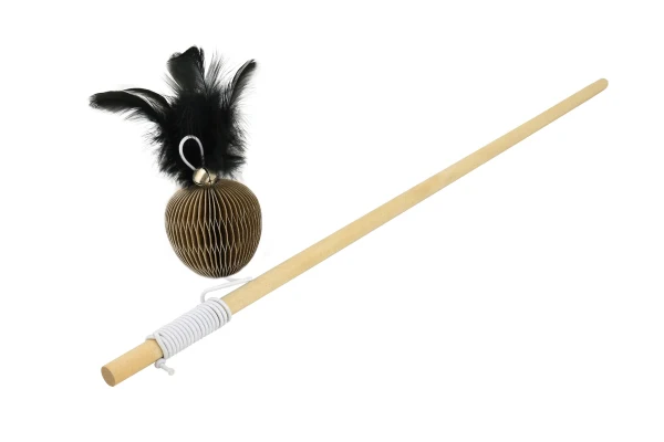 VARA CON PELOTA DE CARTÓN Y PLUMA