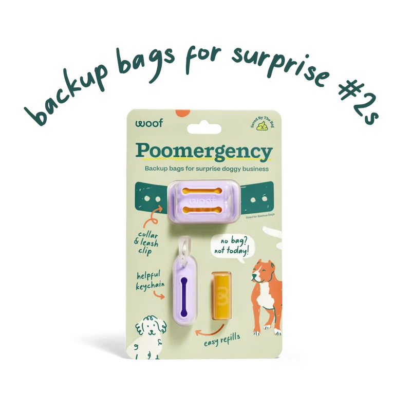 Poomergency Lavanda | Dispensador de Bolsas de Emergencia para Popó - Woof