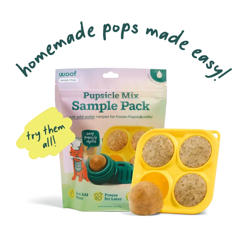 Pupsicle Pops Muestra de 4 Sabores Funcionales para Perros | Mezcla Casera para The Pupsicle - Woof
