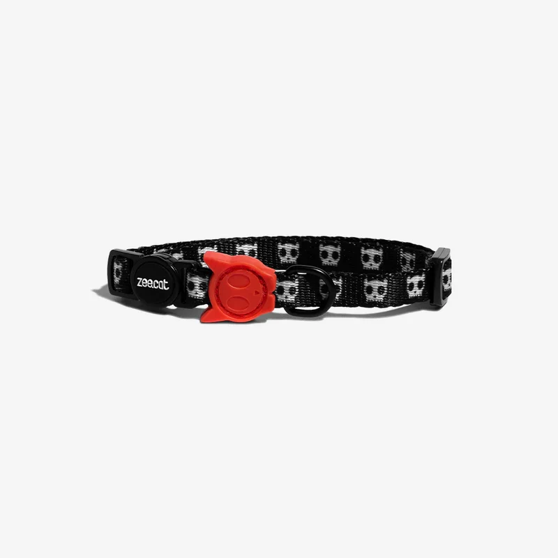 Collar para Gatos Skull 2.0 - Negro con Blanco (Skull) | Zee.Cat