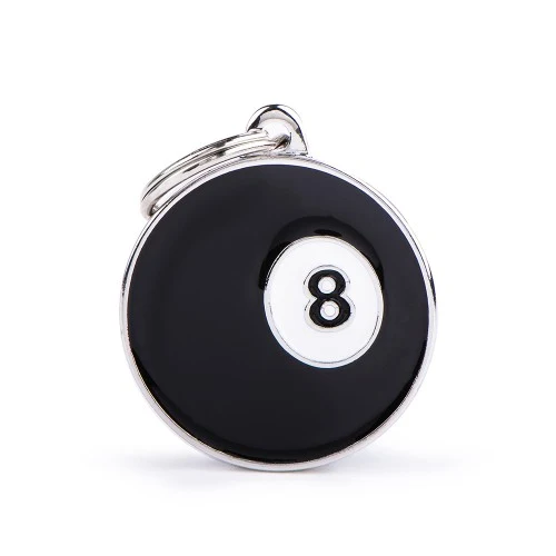 Placa ID Charms Grande en Forma de Bola 8 de Billar para Perros | MyFamily