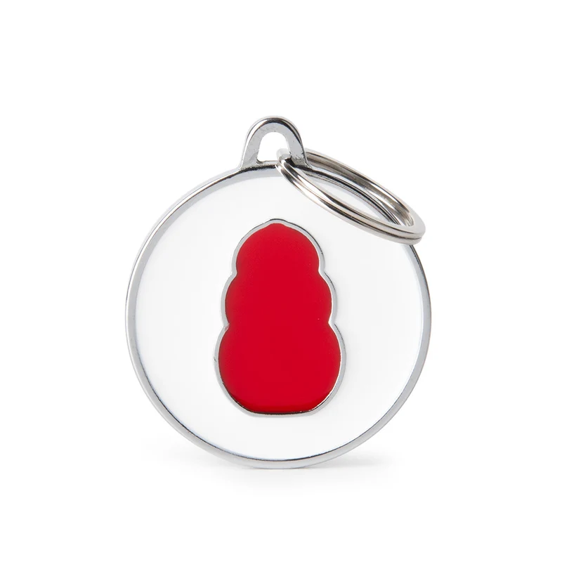 Placa ID Charms Roja con Blanco para Perros y Gatos | KONG x MyFamily