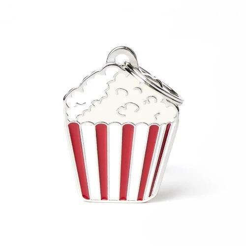 Placa ID Charms en Forma de Palomitas de Maíz para Perros y Gatos | MyFamily 🍿