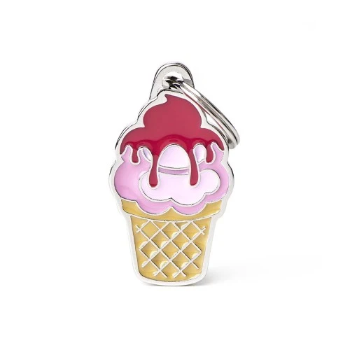 Placa ID Charms Pequeña en Forma de Helado para Perros y Gatos | MyFamily