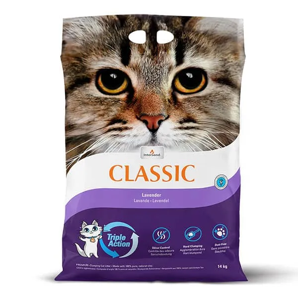 Arena Aglutinante Classic Lavanda para Gatos – Fórmula Triple Acción | INTERSAND