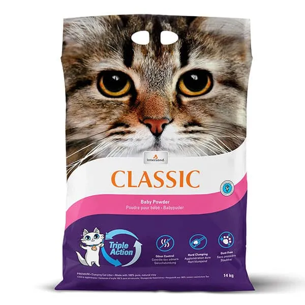 Arena Aglomerante para Gato Intersand Classic - Aroma Talco para Bebé (Baby Powder) | Intersand