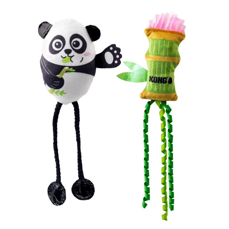 Juguetes para Gato Scrattles Panda 2-Pack - Sonido y Catnip | KONG