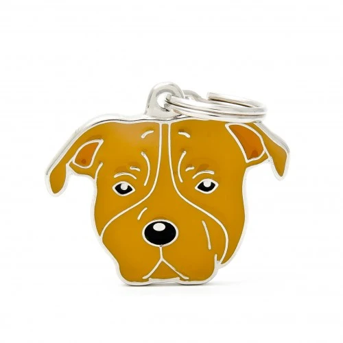Placa ID en Forma de American Staffordshire Terrier (Amstaff) para Perros | MyFamily