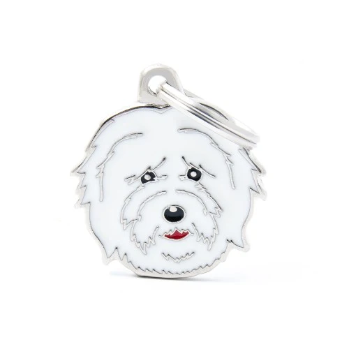 Placa ID en Forma de Coton de Tuléar para Perros | MyFamily