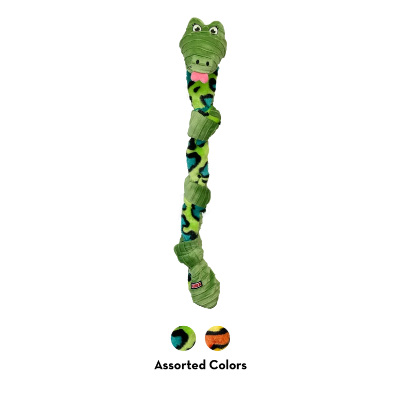 Knots Snake - Vibora Juguete de Peluche con Cuerda Interna y Sonido para Perros | KONG