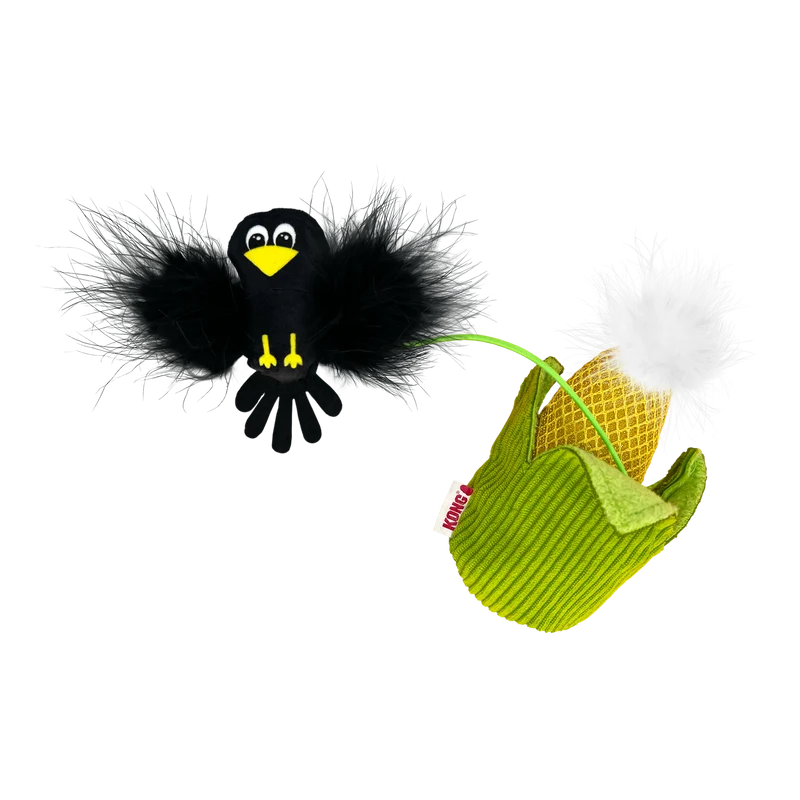 Flingeroo Corny - Juguete Interactivo con Catnip y Plumas para Gatos | KONG