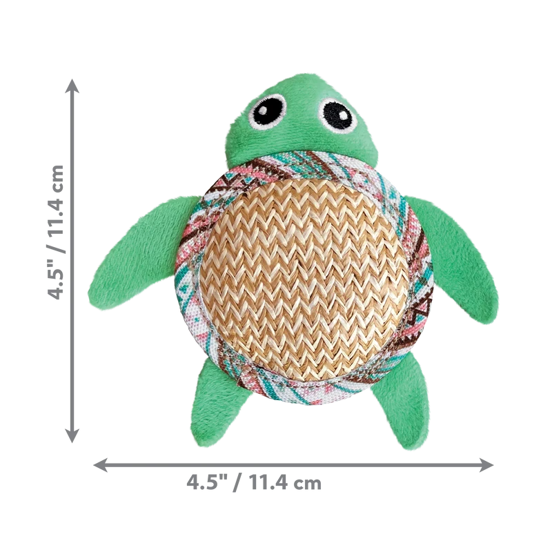 Tropics Pals - Juguetes de Peluche con Catnip y Sonido Crujiente para Gatos (Paquete de 2) | KONG