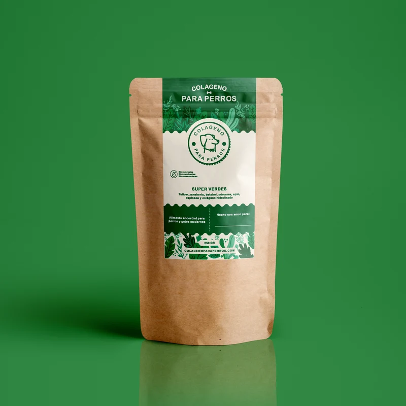 Premios Super Verdes con Jugo Verde, Tallow y Colágeno para Perros - Salud Digestiva y Revitalizante