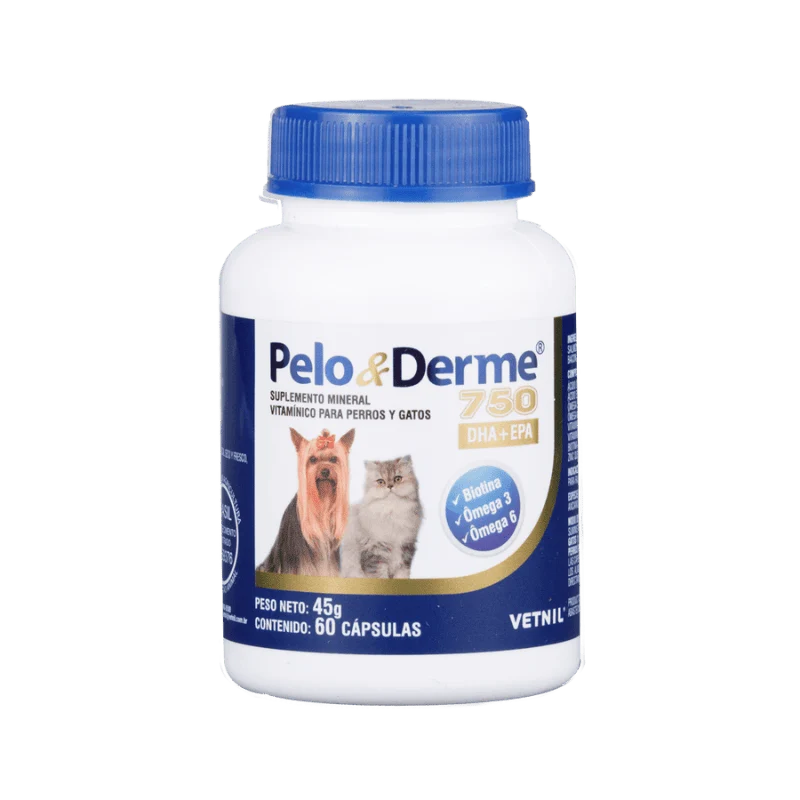 Suplemento para Perros y Gato Pelo y derme 750 60 capsulas